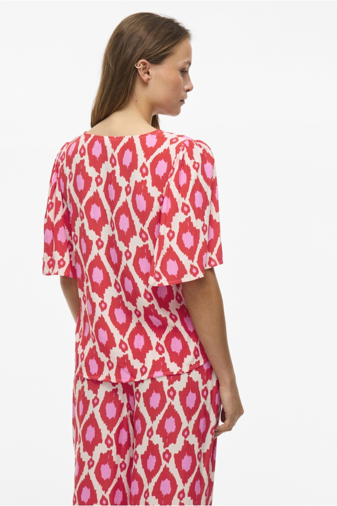 VIKIKKI V-NECK 2/4 TOP/TES 14109538 AURORA RED